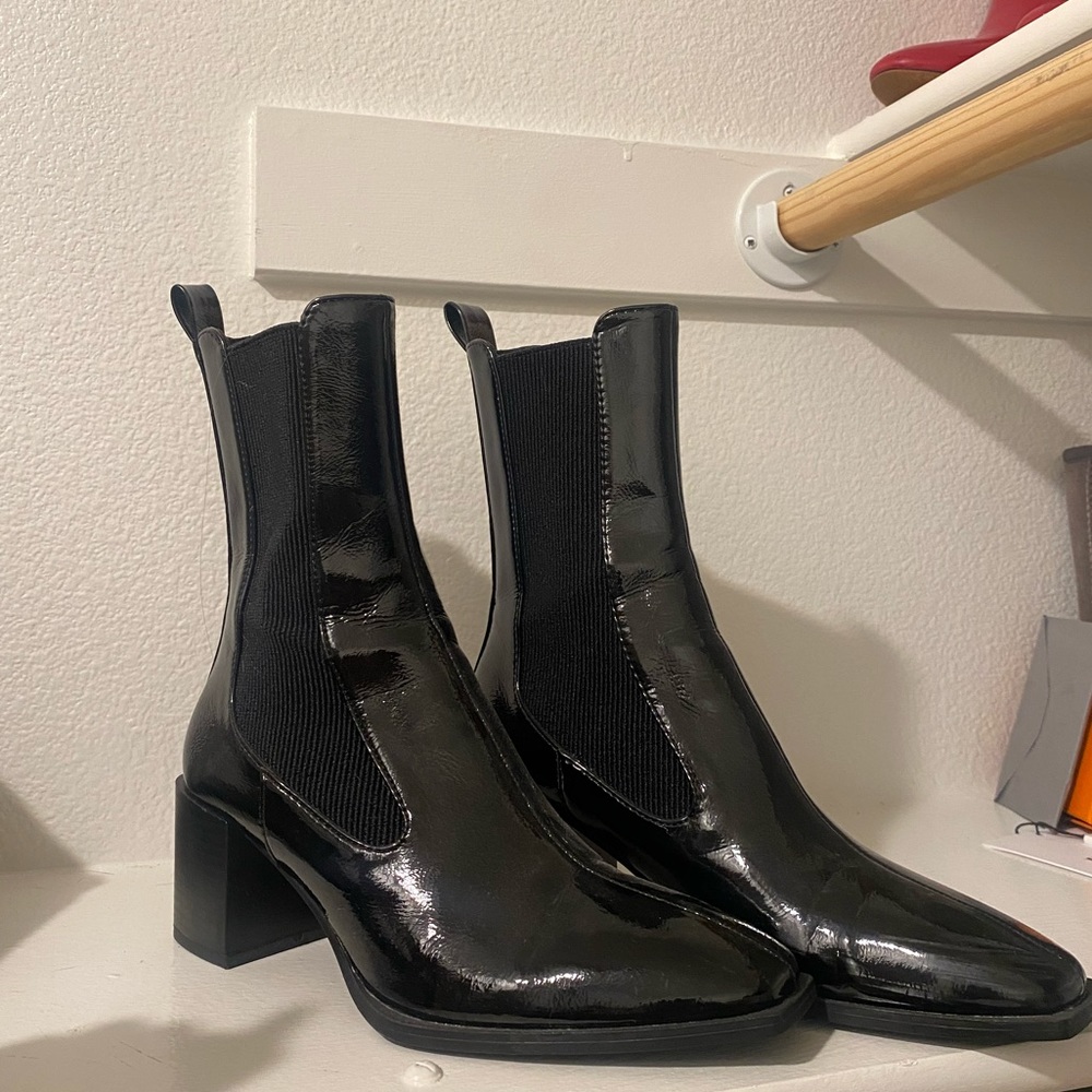 Black Leather Boots from Zara